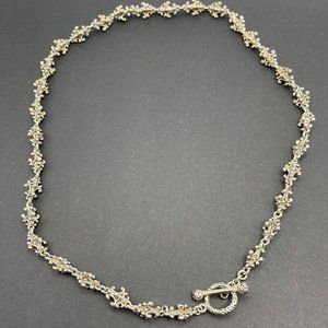 NOVICA STERLING SILVER 925 BALI CREST CHAIN TOGGLE CLASP NECKLACE 19"